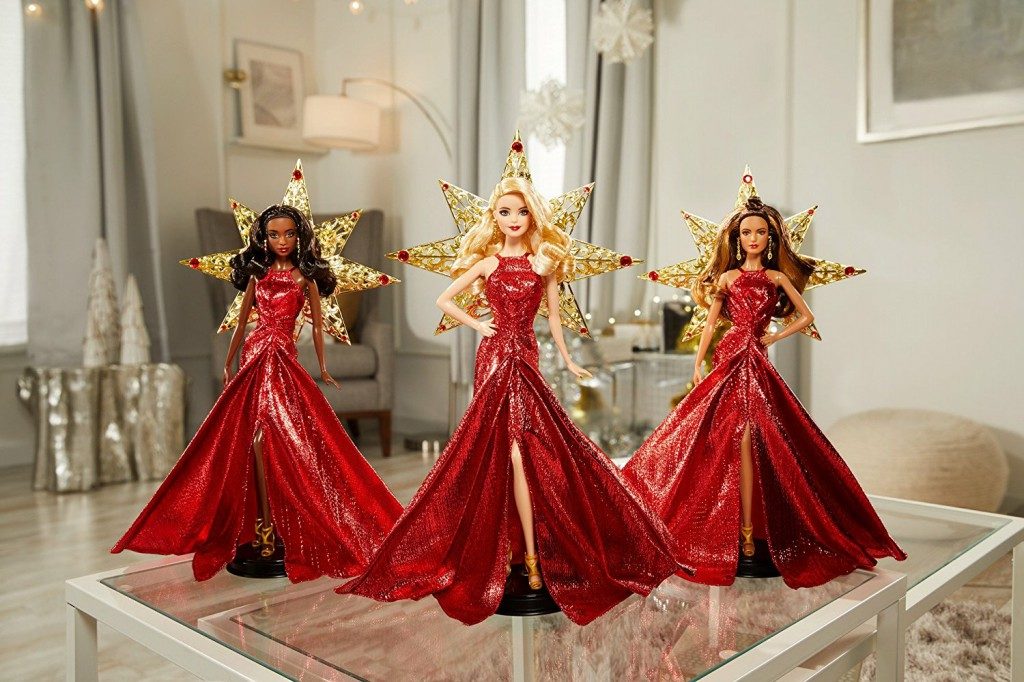 Barbie Magia delle Feste 2017 Bionda Afro Latina Natale Capodanno 2018 colore abito rosso metallizzato costo