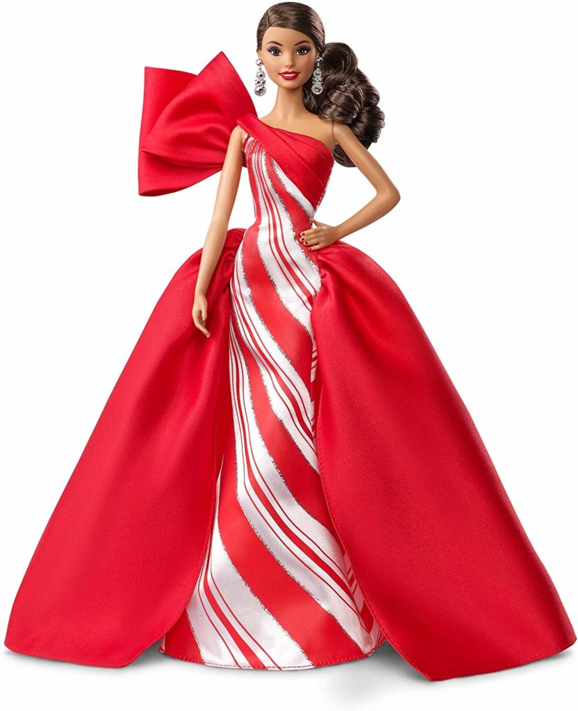 Barbie Magia delle Feste 2019 Brunette Latina Capodanno 2020 Natale colore vestito rosso bianco argentato orecchini prezzo vendita online