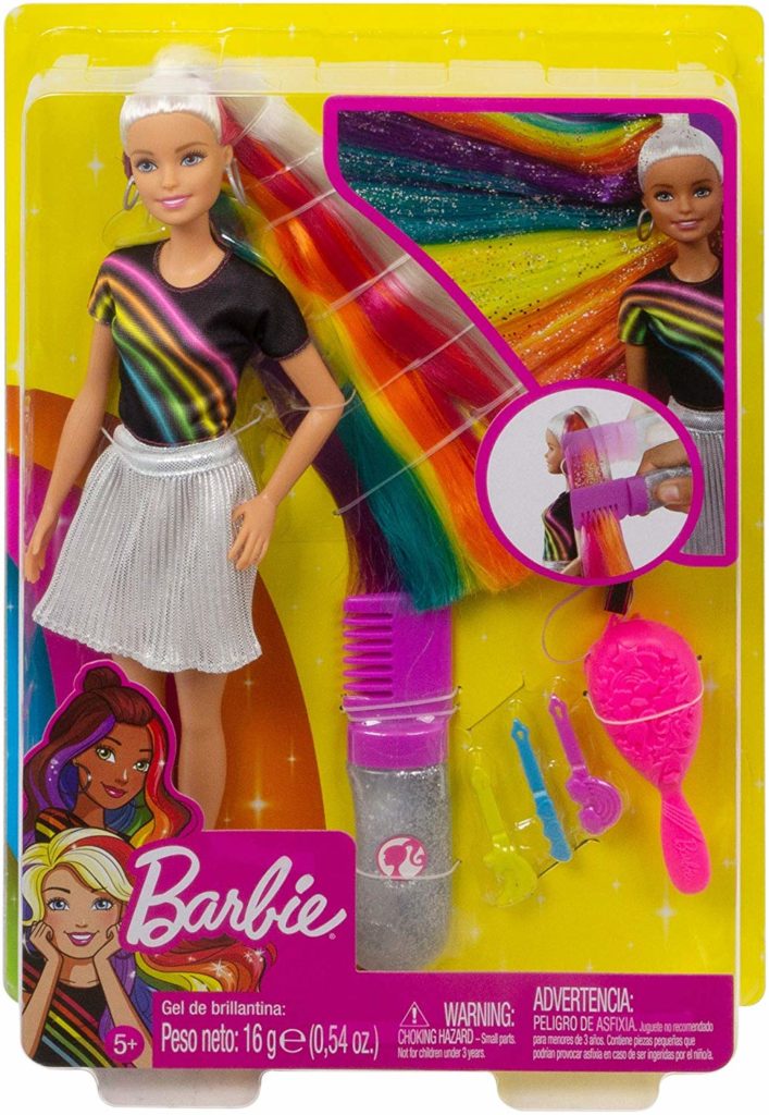 Natale 2020 Barbie Capelli Arcobaleno gel colorato come funziona prezzo