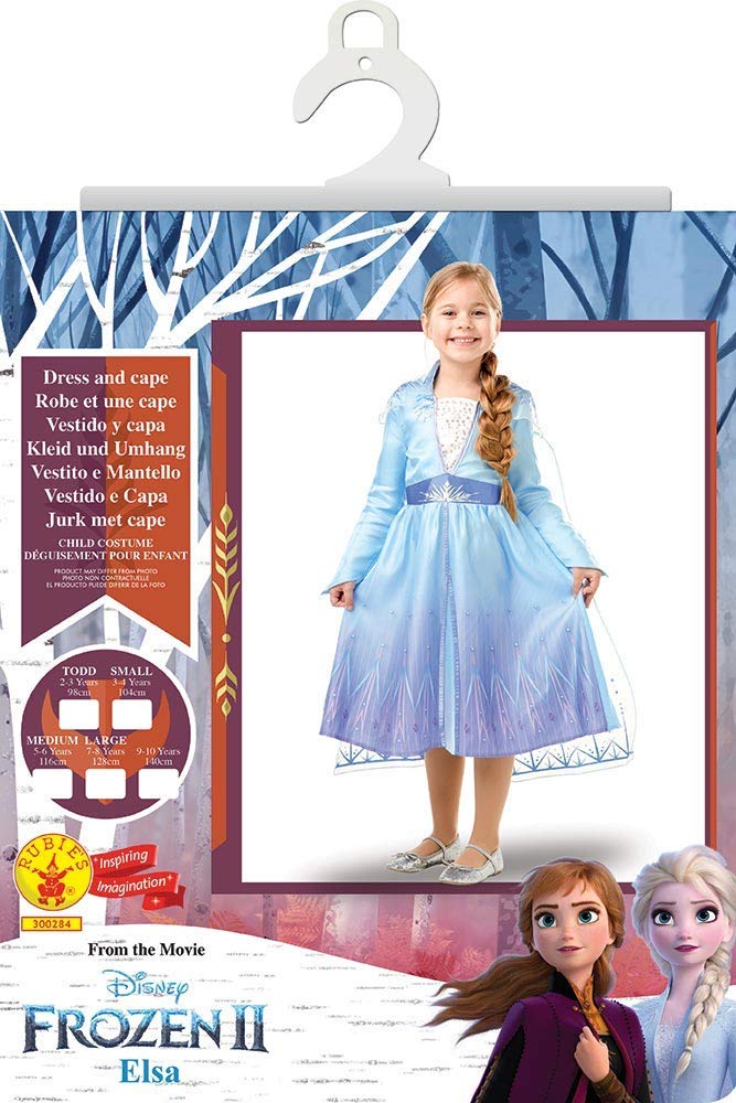 Vestito Carnevale Frozen 2 Costume Elsa azzurro viola prezzo taglie misure bambini altezza