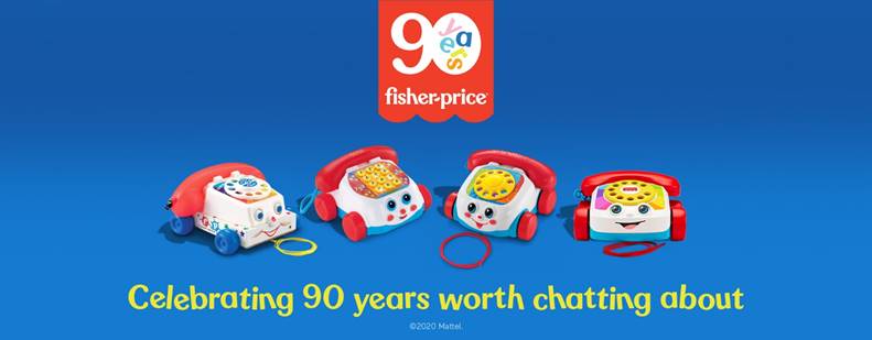 Fisher Price brand giocattoli prima infanzia prescolare 90 anni