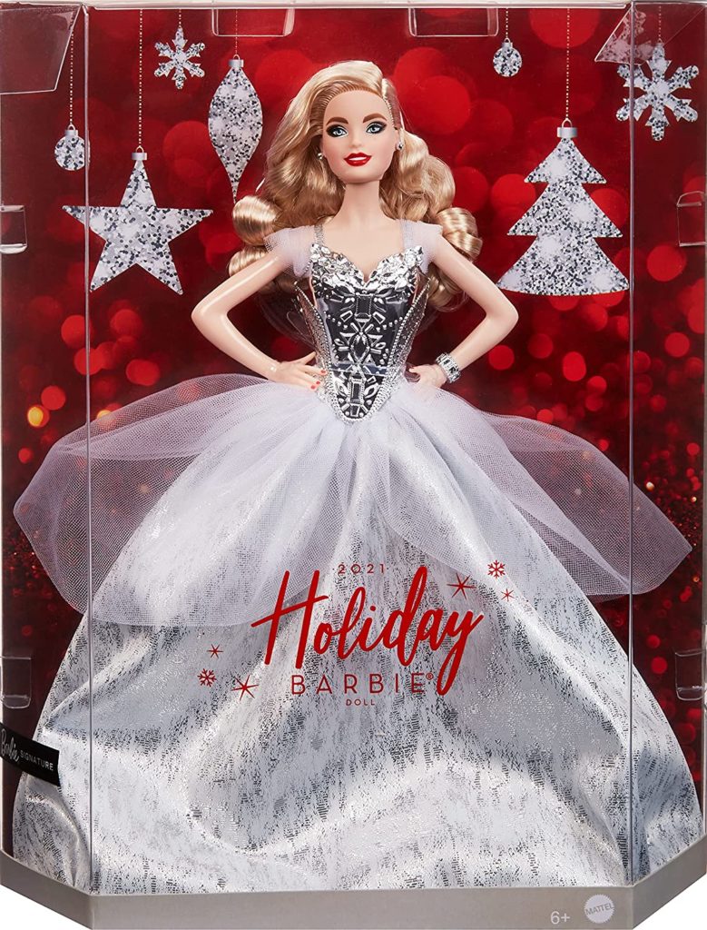 Confezione regalo Bambola Barbie Magia delle Feste 2021 bionda capelli lunghi abito color argento luccicante Natale Capodanno 2022 prezzo