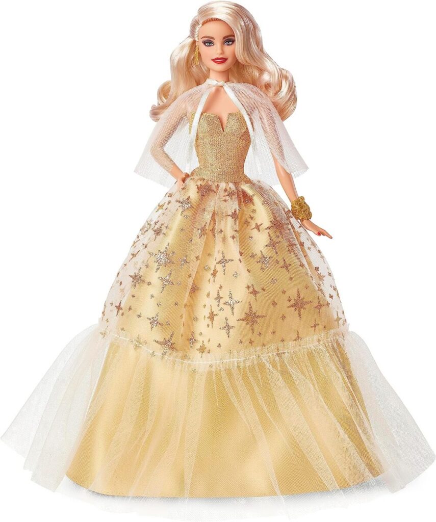 Barbie Magia delle Feste 2023 Quanto costa bionda capelli lunghi colore abito rosso luccicante Natale Capodanno 2024